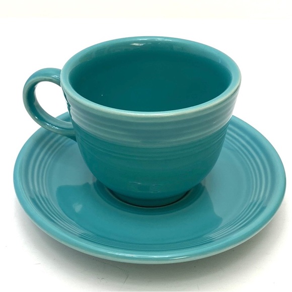 Homer Laughlin Fiestaware Flat Cup & Saucer Set Bundle - Picture 12 of 16